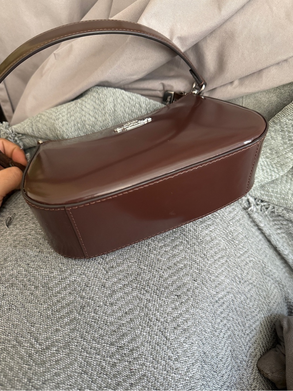 Coach Terri mini Leather Shoulder Bag - Dark Brown - Picture 5 of 9